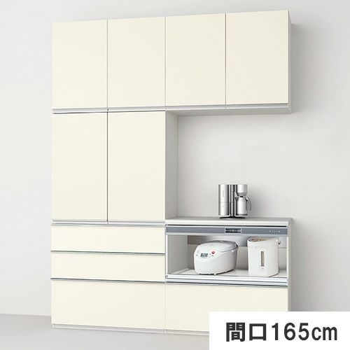 食器棚 システムキッチン収納 ノクト LIXIL カップボード＋カウンタープラン 間口165cm 家電収納(蒸気排出ユニット付)下段引出しプラン グループ2