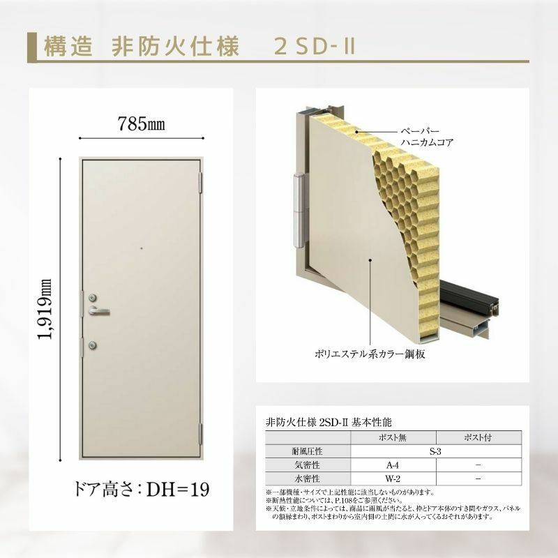 アパート用玄関ドア 2SD-Ⅱ C74型 W785×H1919mm 手動錠 断熱仕様D４ 非防火仕様 ランマ無 YKK YKKap 集合住宅ドア  おしゃれ かっこいい 防犯 リフォーム