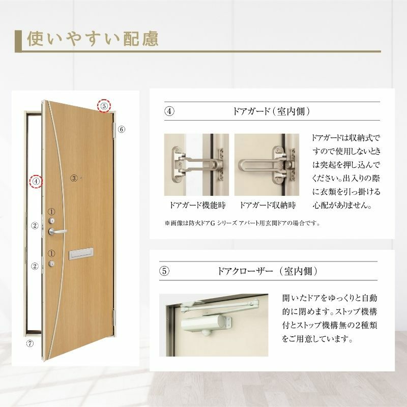 アパート用玄関ドア レガーロ R12型 W785×H1920/2000mm 手動錠 断熱仕様D2/D3/D4 非防火仕様 ランマ無 YKK YKKap 集合住宅用ドア おしゃれ 防犯 リフォーム 6枚目