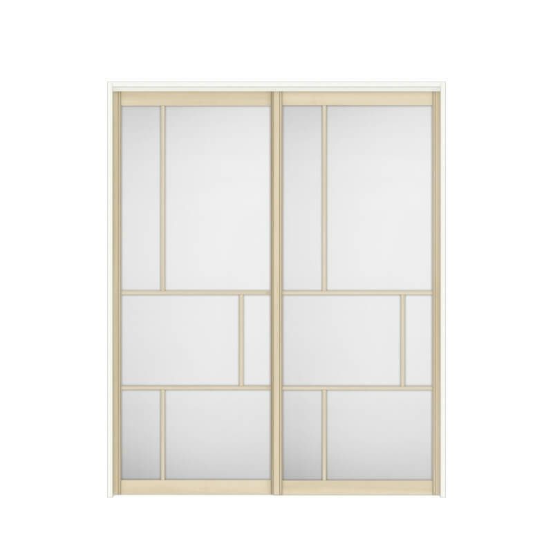 【オーダーサイズ 】室内引戸 上吊方式 リクシル ラシッサD キナリモダン 引違い戸2枚建 AKUH-LZE ノンケーシング枠 W1092～1992mm×H1750～2425mm DIY