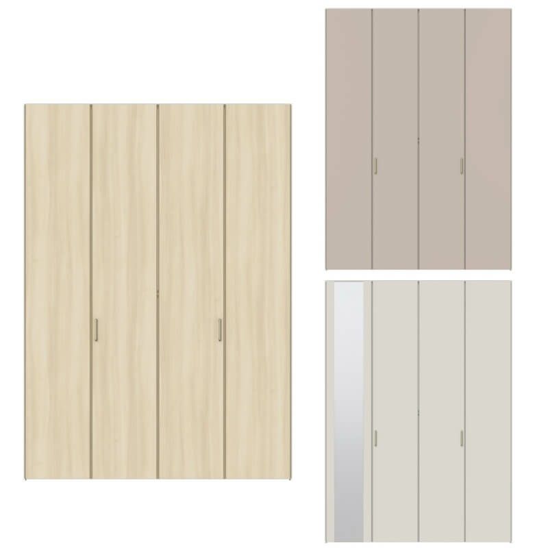 【オーダーサイズ 】クローゼット扉 ドア 4枚折れ戸 ラシッサD キナリモダン すっきりタイプ LAA ノンケーシング枠 W1020～1820×H1518～2425mm ミラー付/無 DIY