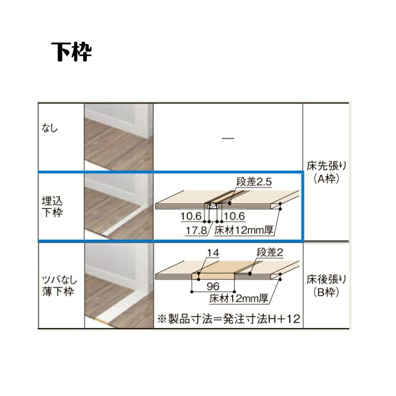 【オーダーサイズ 】クローゼット扉 ドア 両開き戸 ラシッサD キナリモダン LAD ノンケーシング枠 階段下タイプ W553～953mm×H879～1178mm DIY 6枚目