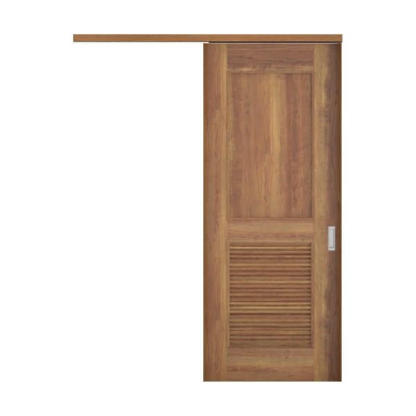 内装　引き戸 かんたん建具 アウトセット引き戸 上吊 縦長窓1列デザイン アクリル