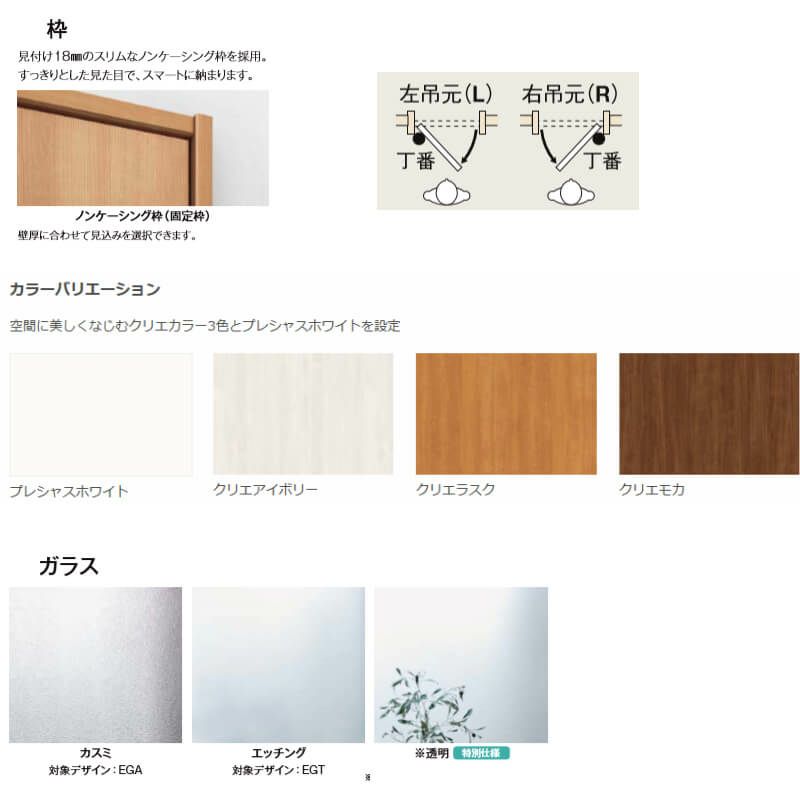 建具 室内ドア TA ノンケーシング枠 標準ドア/EAA(パネルタイプ) 06520/0720/0820 LIXIL トステム 建具 扉 交換 リフォーム DIY 2枚目