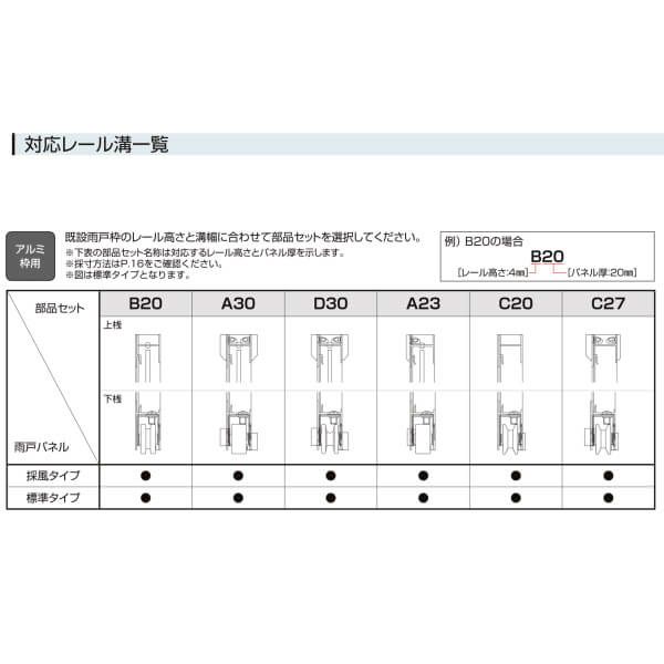 取替雨戸パネル アルミ枠用 標準タイプ W550~990×H1536~1600mm 取替雨戸パネル アルミ枠用 標準タイプ W550~990×H1536~1600mm