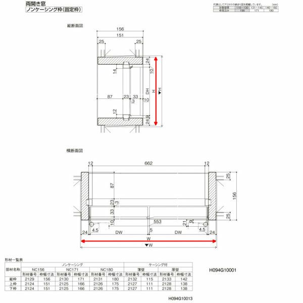 リクシル 室内窓 ラシッサS LGA ノンケーシング枠 0709 W734×H923mm 両開き窓 LIXIL トステム 室内用サッシ 窓 建具 リフォーム DIY 6枚目