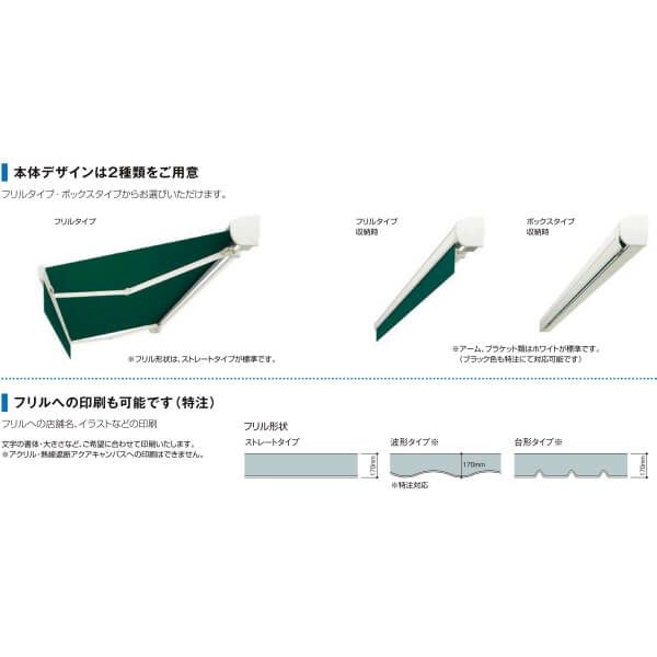オーニング リクシル 彩風L型 フリルタイプ 電動式 熱線遮断アクア 2.5間 間口4550mm 出幅1.5/2.0/2.5/3.0m 庇 日除け 窓 後付け 雨よけ リフォーム DIY 5枚目