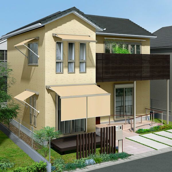 オーニング リクシル 彩風CR型 電動式 アクリル 1.5間 間口2730mm 出幅1.5/2.0m 庇 日除け 窓 後付け 雨よけ おしゃれ リフォーム DIY 2枚目