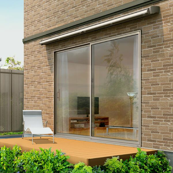 オーニング リクシル 彩風CR型 手動式 アクアシャイン 2.0間 間口3640mm 出幅1.25/1.5/2.0m 庇 日除け 窓 後付け 雨よけ おしゃれ リフォーム DIY 6枚目