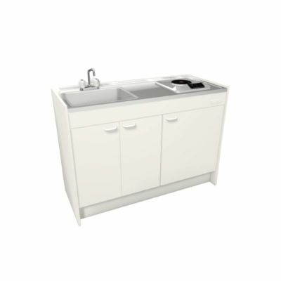 LIXIL ミニキッチン ハーフユニット 扉タイプ 間口90cm(900mm) 電気コンロ200V DMK09HEW(B/E)(1/2)A200(R/L) コンパクトキッチン 流し台 リフォーム