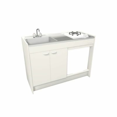 LIXIL ミニキッチン ハーフユニット 冷蔵庫タイプ 間口105cm(1050mm) ガスコンロ DMK10HFW(B/E)(1/2)D◆(R/L) 冷蔵庫付きでの注文可能 コンパクトキッチン 流し台 リフォーム