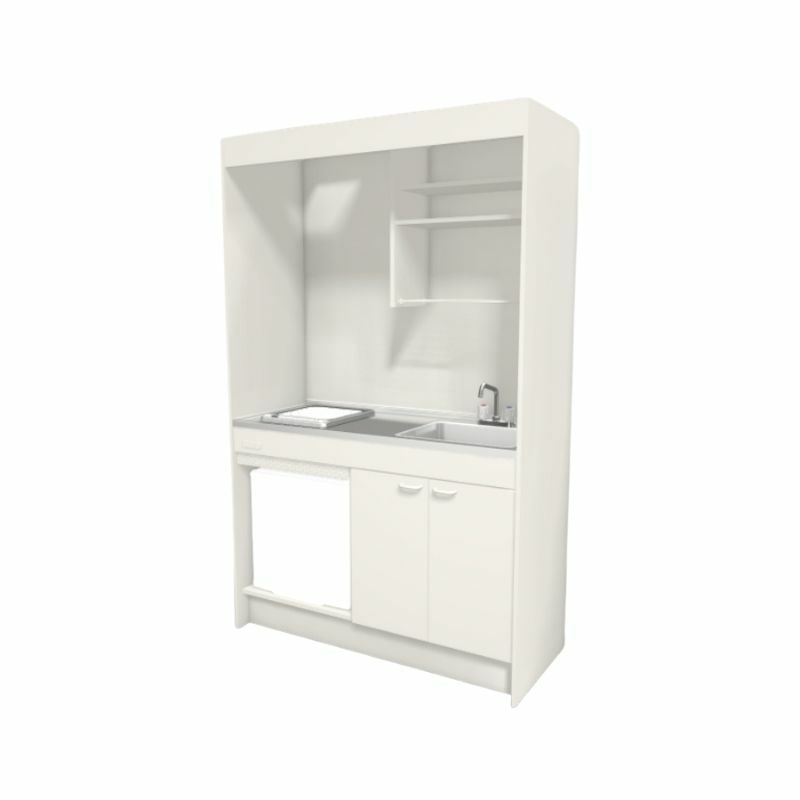 ミニキッチン 間口90cm フルユニット 冷蔵庫タイプ IHヒーター100V