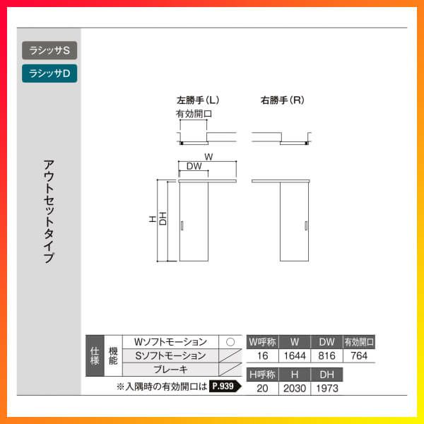 クローゼットドア ラシッサS 引き戸 アウトセット パネルタイプ クローゼットドア ラシッサS 引き戸 アウトセット パネルタイプ