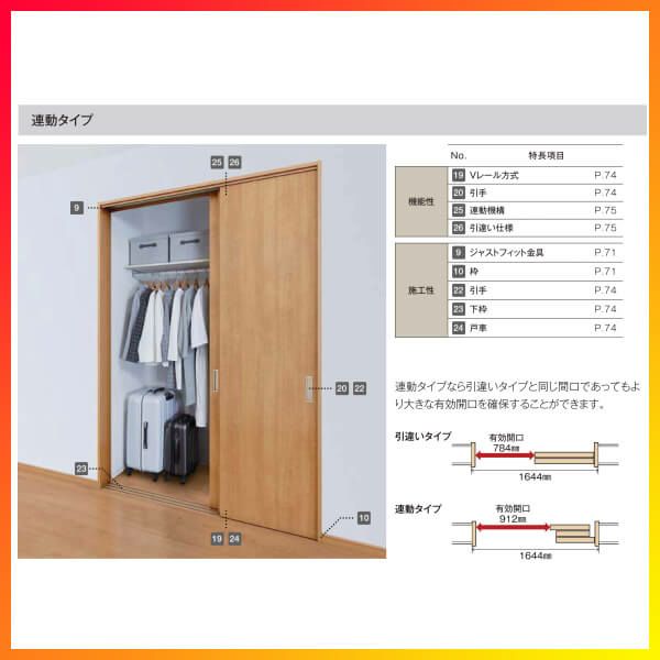 クローゼットドア ラシッサS 引き戸 連動タイプ LAA ノンケーシング枠 2623 W2542×H2306mm リクシル トステム/トステム 引戸  収納 押し入れ 棚 扉 LIXIL/TOSTEM リビング建材 室内建具 扉 戸 DIY