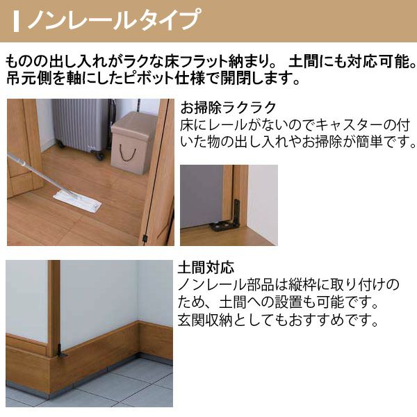 クローゼットドア 4枚 折れ戸 ラシッサ S ノンレールタイプ LAE