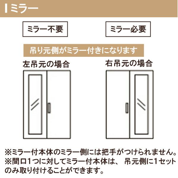 クローゼットドア 2枚 折れ戸 ラシッサ S ノンレールタイプ LAC 把手付 ケーシング枠 0720/08M20 ミラー付/なし 収納 押し入れ  折戸 LIXIL/TOSTEM リビング建材 室内建具 扉 戸 DIY | リフォームおたすけDIY