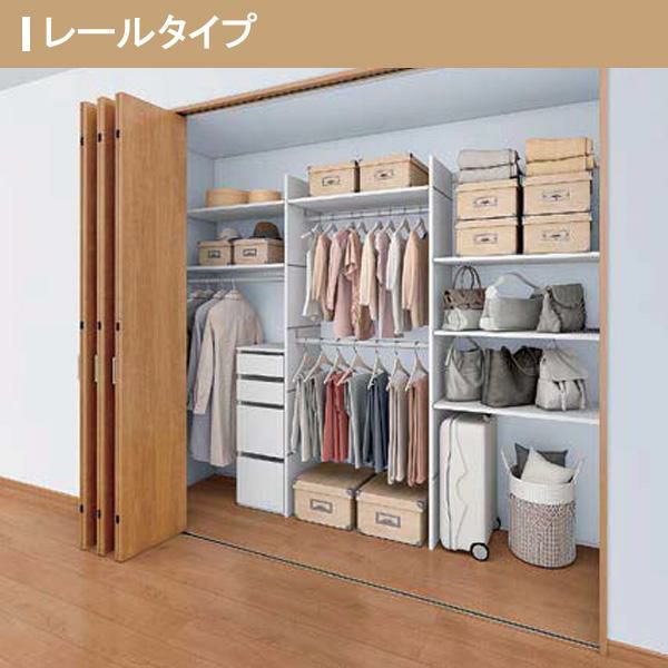 クローゼットドア 2枚 折れ戸 ラシッサS レールタイプ LAA 把手付 ノンケーシング枠 0723/08M23 ミラー付/なし 収納 押し入れ 折戸 LIXIL/TOSTEM リビング建材 室内建具 扉 戸 DIY 2枚目