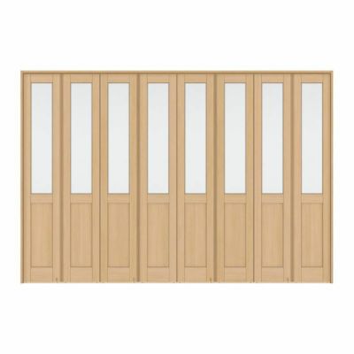 可動間仕切り 8枚建 折れ戸 ラシッサS ガラスタイプ LGA ケーシング枠 3423 W3386×H2306mm リクシル トステム 室内引き戸 折戸 ドア LIXIL/TOSTEM リビング建材 室内建具 居室ドア 戸 扉 リフォーム DIY