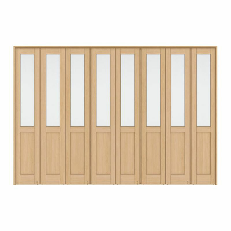 可動間仕切り 8枚建 折れ戸 ラシッサS ガラスタイプ LGA ケーシング枠 3423 W3386×H2306mm リクシル トステム 室内引き戸 折戸 ドア LIXIL/TOSTEM リビング建材 室内建具 居室ドア 戸 扉 リフォーム DIY