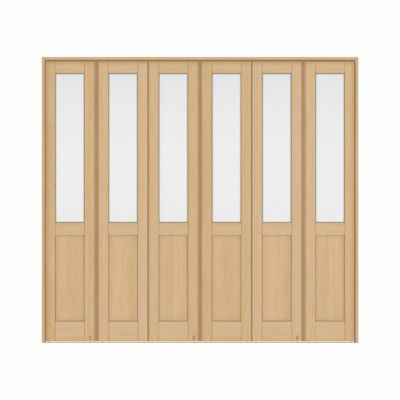 可動間仕切り 6枚建 折れ戸 ラシッサS ガラスタイプ LGA ケーシング枠 2423 W2445×H2306mm リクシル トステム 室内引き戸 折戸 ドア LIXIL/TOSTEM リビング建材 室内建具 居室ドア 戸 扉 リフォーム DIY