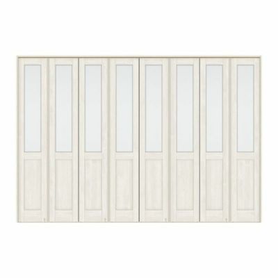 可動間仕切り 8枚建 折れ戸 ラシッサS ガラスタイプ LGA ノンケーシング枠 3423 W3386×H2306mm リクシル トステム 室内引き戸 折戸 ドア LIXIL/TOSTEM リビング建材 室内建具 居室ドア 戸 扉 リフォーム DIY