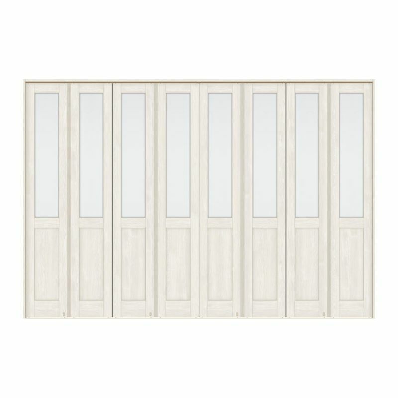 可動間仕切り 8枚建 折れ戸 ラシッサS ガラスタイプ LGA ノンケーシング枠 3423 W3386×H2306mm リクシル トステム 室内引き戸 折戸 ドア LIXIL/TOSTEM リビング建材 室内建具 居室ドア 戸 扉 リフォーム DIY