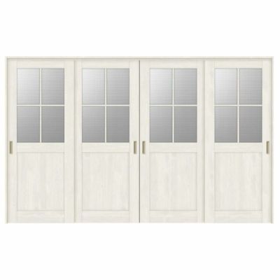 可動間仕切り 引き違い戸 4枚建 引戸上吊方式 ラシッサS ガラスタイプ LGH ノンケーシング枠 3220/3223 リクシル トステム 室内引き戸 上吊り 引違い戸 LIXIL/TOSTEM リビング建材 室内建具 居室ドア 戸 扉 リフォーム DIY