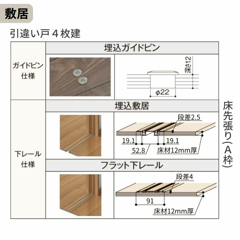 可動間仕切り 引き違い戸 4枚建 引戸上吊方式 ラシッサS パネルタイプ LAC ノンケーシング枠 3220/3223 リクシル トステム 室内引き戸 上吊り 引違い戸 LIXIL/TOSTEM リビング建材 室内建具 居室ドア 戸 扉 リフォーム DIY 8枚目