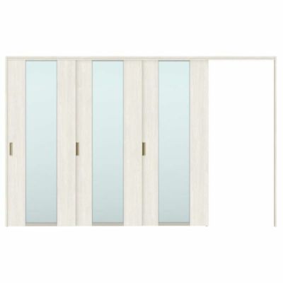 可動間仕切り 片引き戸 3枚建 引戸上吊方式 ラシッサS ガラスタイプ LGN ノンケーシング枠 3220/3223 リクシル トステム 室内引き戸 上吊り片引戸 LIXIL/TOSTEM リビング建材 室内建具 居室ドア 戸 扉 リフォーム DIY