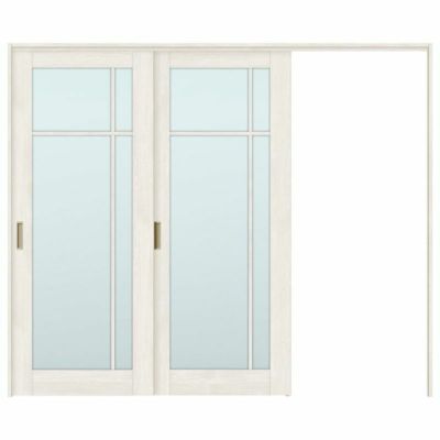 可動間仕切り 片引き戸 2枚建 引戸上吊方式 ラシッサS ガラスタイプ LGK ノンケーシング枠 2420/2423 リクシル トステム 室内引き戸 上吊り片引戸 LIXIL/TOSTEM リビング建材 室内建具 居室ドア 戸 扉 リフォーム DIY