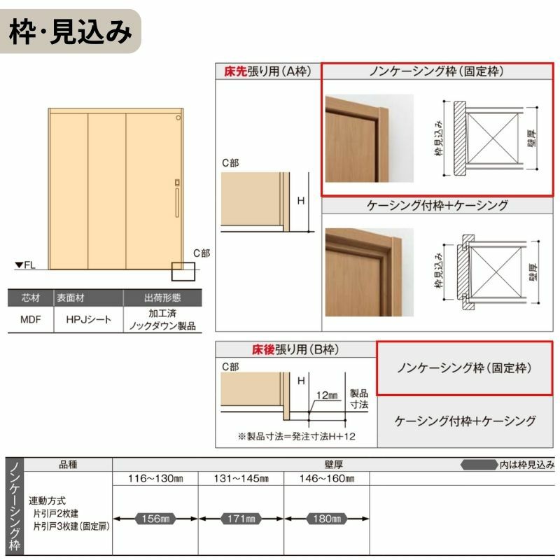 室内引戸 片引き戸 2枚建 連動方式 ラシッサ S パネルタイプ LAA ノンケーシング枠 1620 W1644×H2023mm リクシル トステム 機能付き 引戸 ドア LIXIL/TOSTEM リビング建材 室内建具 戸 扉 ドア リフォーム DIY 8枚目