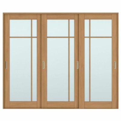 室内引戸 引き違い戸 3枚建 Vレール方式 ラシッサS ガラスタイプ LGK ケーシング付枠 2420 W2432×H2023mm リクシル トステム 引違い戸 ドア 引き戸 LIXIL/TOSTEM リビング建材 室内建具 戸 扉 ドア リフォーム DIY