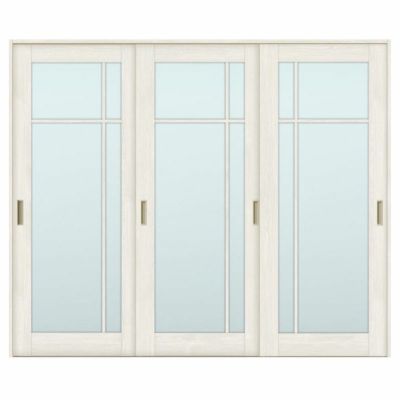 室内引戸 引き違い戸 3枚建 Vレール方式 ラシッサS ガラスタイプ LGK ノンケーシング枠 2420 W2432×H2023mm リクシル トステム 引違い戸 ドア 引き戸 LIXIL/TOSTEM リビング建材 室内建具 戸 扉 ドア リフォーム DIY