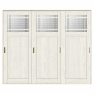室内引戸 引き違い戸 3枚建 Vレール方式 ラシッサS ガラスタイプ LGJ ノンケーシング枠 2420 W2432×H2023mm リクシル トステム 引違い戸 ドア 引き戸 LIXIL/TOSTEM リビング建材 室内建具 戸 扉 ドア リフォーム DIY