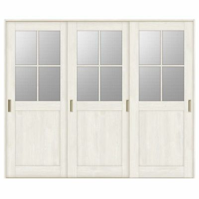 室内引戸 引き違い戸 3枚建 Vレール方式 ラシッサS ガラスタイプ LGH ノンケーシング枠 2420 W2432×H2023mm リクシル トステム 引違い戸 ドア 引き戸 LIXIL/TOSTEM リビング建材 室内建具 戸 扉 ドア リフォーム DIY