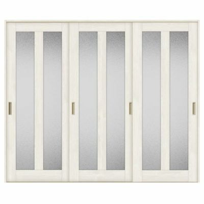 室内引戸 引き違い戸 3枚建 Vレール方式 ラシッサS ガラスタイプ LGG ノンケーシング枠 2420 W2432×H2023mm リクシル トステム 引違い戸 ドア 引き戸 LIXIL/TOSTEM リビング建材 室内建具 戸 扉 ドア リフォーム DIY