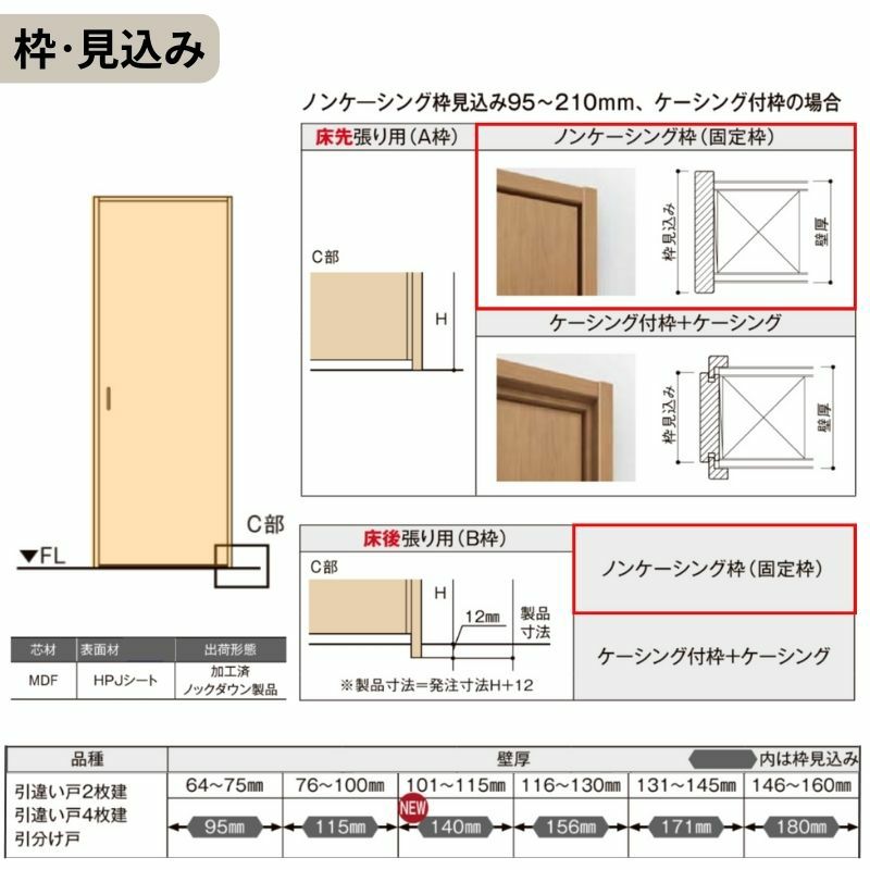 室内引戸 引き違い戸 2枚建 Vレール方式 ラシッサS ガラスタイプ LGC ノンケーシング枠 1620/1820 リクシル トステム 引違い戸 ドア 引き戸 LIXIL/TOSTEM リビング建材 室内建具 戸 扉 ドア リフォーム DIY 5枚目
