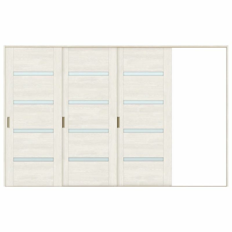 室内引戸 片引き戸 3枚建 Vレール方式 ラシッサS ガラスタイプ LGR ノンケーシング枠 3220 W3220×H2023mm リクシル トステム 片引戸 ドア リフォーム LIXIL/TOSTEM リビング建材 室内建具 戸 扉 ドア リフォーム DIY