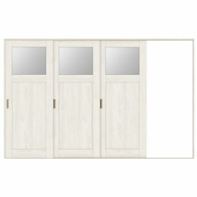 室内引戸 片引き戸 3枚建 Vレール方式 ラシッサS ガラスタイプ LGJ ノンケーシング枠 3220 W3220×H2023mm リクシル トステム 片引戸 ドア リフォーム LIXIL/TOSTEM リビング建材 室内建具 戸 扉 ドア リフォーム DIY