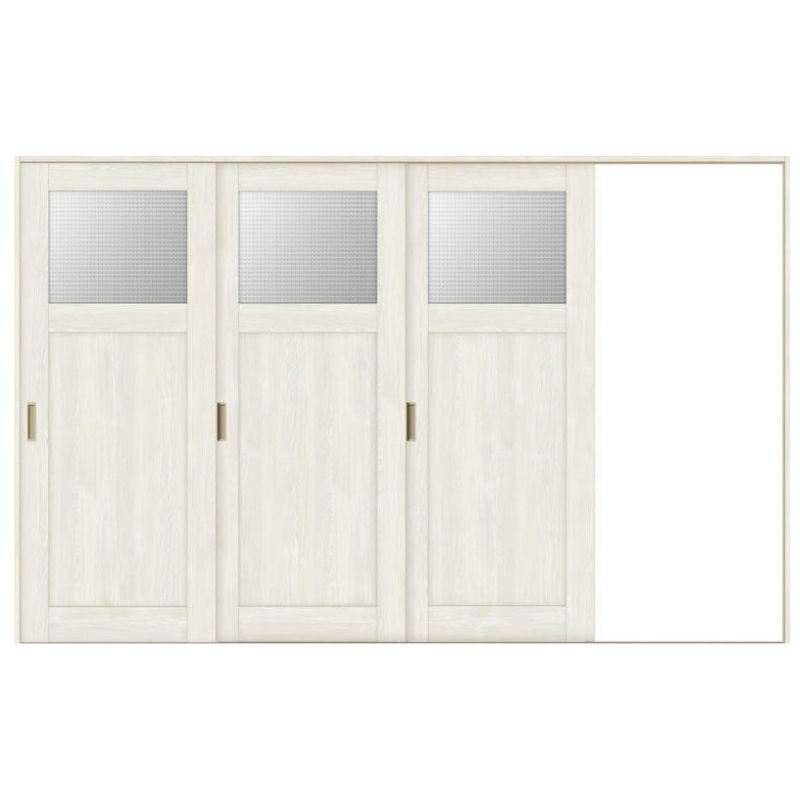 室内引戸 片引き戸 3枚建 Vレール方式 ラシッサS ガラスタイプ LGJ ノンケーシング枠 3220 W3220×H2023mm リクシル トステム 片引戸 ドア リフォーム LIXIL/TOSTEM リビング建材 室内建具 戸 扉 ドア リフォーム DIY