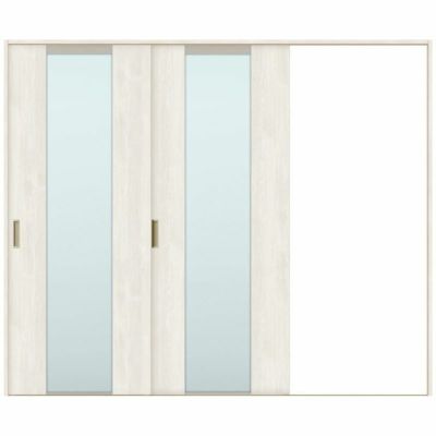 室内引戸 片引き戸 2枚建 Vレール方式 ラシッサS ガラスタイプ LGN ノンケーシング枠 2420 W2432×H2023mm リクシル トステム 片引戸 ドア LIXIL/TOSTEM リビング建材 室内建具 戸 扉 ドア リフォーム DIY