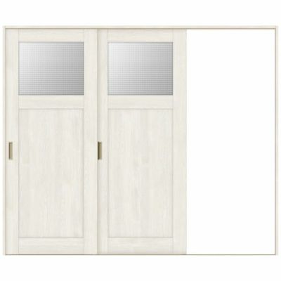 室内引戸 片引き戸 2枚建 Vレール方式 ラシッサS ガラスタイプ LGJ ノンケーシング枠 2420 W2432×H2023mm リクシル トステム 片引戸 ドア LIXIL/TOSTEM リビング建材 室内建具 戸 扉 ドア リフォーム DIY