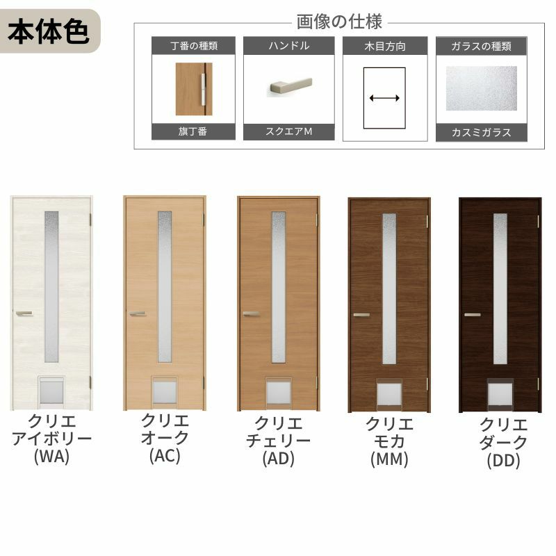 ペットドア付室内ドア ラシッサS LGB ケーシング付枠 0720 W780×H2023mm ガラス入りドア 錠付き/錠なし リクシル LIXIL 小型/中型 ペットドア 屋内 セミオーダー 建具 ドア 木製 おしゃれ 室内ドア 交換 リフォーム DIY 【リフォームおたすけDIY】 6枚目
