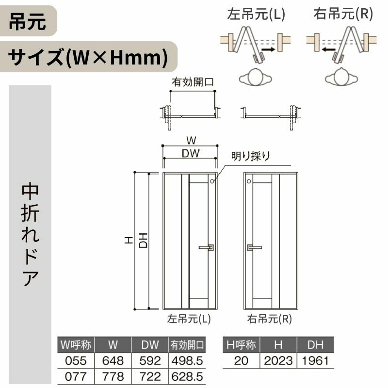LIXIL 中折れドア ラシッサS ノンケーシング枠 LYC 錠付き/錠なし