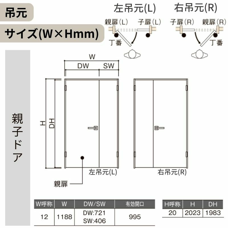 室内ドア 親子ドア ラシッサS LGK ノンケーシング枠 1220 W1188×H2023mm ガラス入りドア 錠付き/錠なし リクシル LIXIL 屋内 セミオーダー 建具 ドア 木製 おしゃれ 室内ドア 交換 リフォーム DIY 【リフォームおたすけDIY】 5枚目