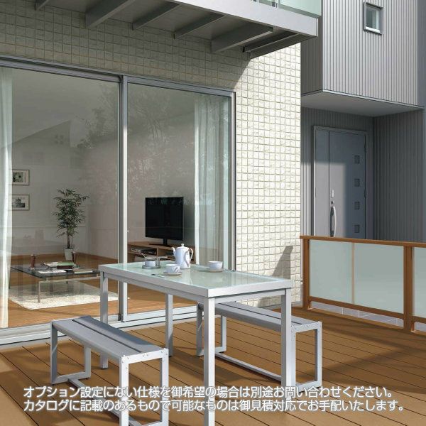 ウッドデッキ リクシル レストステージ 2.0間 6尺 W間口3596×D出幅1803.5mm 標準束柱 床板キャップ アルミ形材基礎 LIXIL 人工木材 縁台 おしゃれ DIY 8枚目