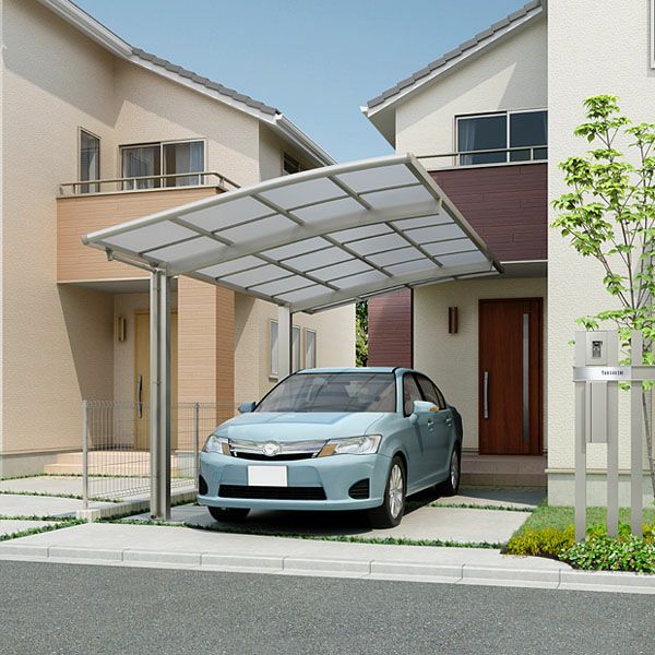 カーポート 1台駐車場 リクシル ネスカR 1台用 基本 24-50型 W2400×L4980 熱線遮断FRP板DRタイプ 屋根材 車庫 ガレージ 本体 旧ネスカRレギュラーリフォームおたすけDIY 公式 2枚目