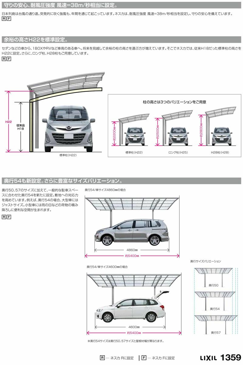 カーポート 2台駐車場 リクシル ネスカF 2台用 基本 60-50型 W6007×L5002 熱線吸収ポリカーボネート屋根材 車庫 ガレージ 本体 旧 ネスカFワイドリフォームおたすけDIY 公式 リフォームおたすけDIY