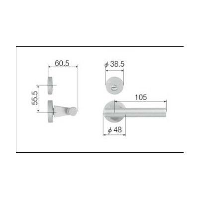 LIXIL/TOSTEM リビング建材用部品 ドア ハンドル：スタイルGタイプ把手簡易錠[MZTZTGK51] [リクシル][トステム]