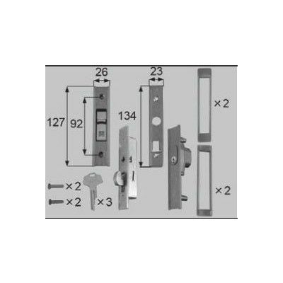 LIXIL/TOSTEM ドア引戸用部品 錠 玄関店舗勝手口引戸 取替錠汎用錠：内外錠(取替)[L2Y17] [リクシル][トステム] 2枚目